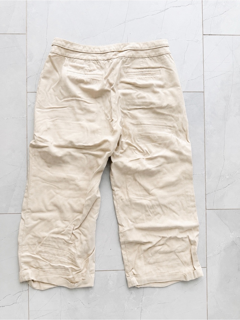 Poet 09 by Sigrid Olsen Women’s Beige Cropped Capri Pants – Size 10 - Picture 3 of 6